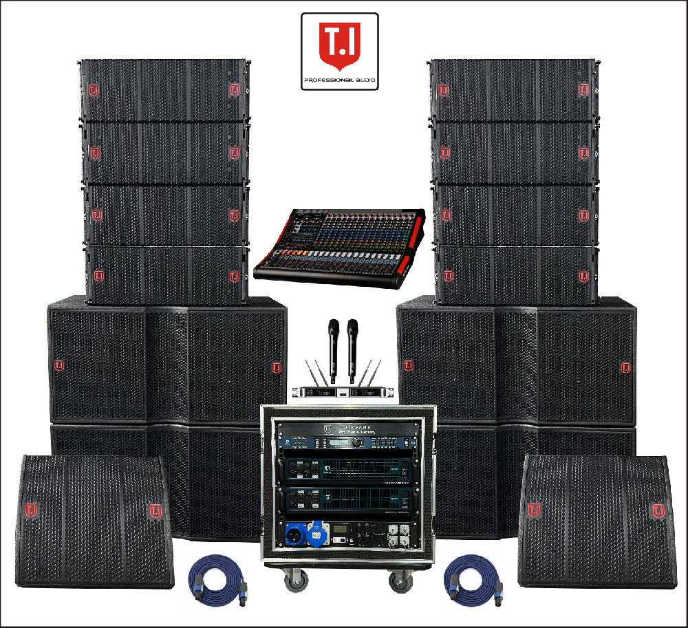 T.I Pro Audio Pro 210 dual 10 inch line array with dual 18 inch subwoofer fully sound system